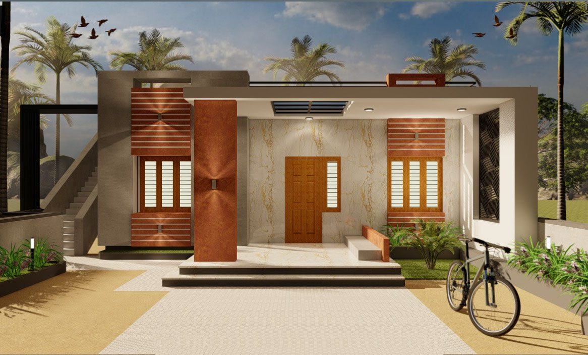 Santhosh Residence — proposed elevation by Blankwall Studios, Bengaluru